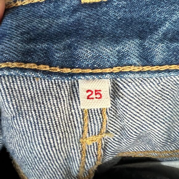 Levis Jeans Womens 25 White Oak Cone Denim Selvedge‎ Ridgid Classic Distressed - Picture 6 of 10